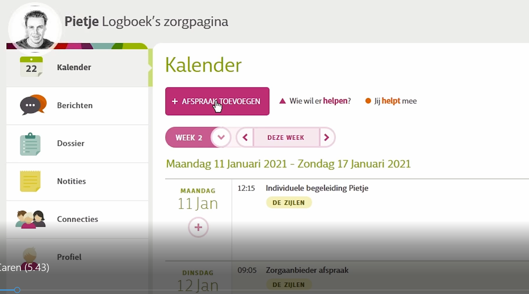 screenshot van Carenzorgt